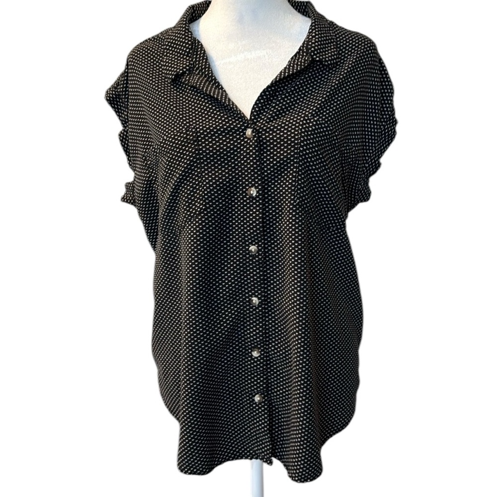 Jachs Girlfriend New York Button Down Short Sleeve Shirt Size XL Heart design